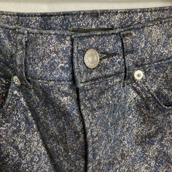 Express Jeans Pants Womens 2P Silver Metallic Coated Super High Rise Slim Ankle - Picture 5 of 11